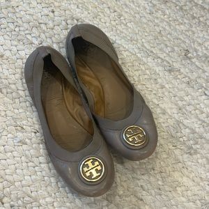 Taupe colored Tory Burch ballet flats